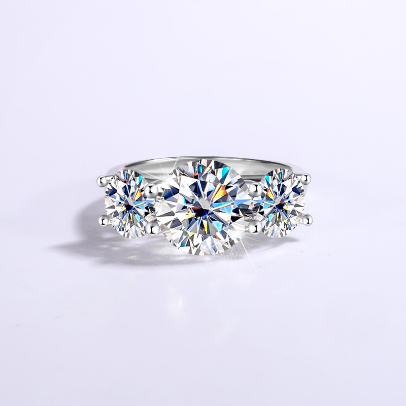 sterling sier pass dia tester 4/5CT VVS1 D color moissanite ring designer for women girl wedding engagement rings jewelry woman gift with box