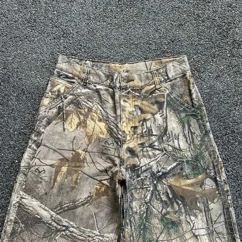 Camouflage cargo pants Y2K New American mainstream hip-hop skateboarding mens street clothing Gothic street super loose jeansT250319
