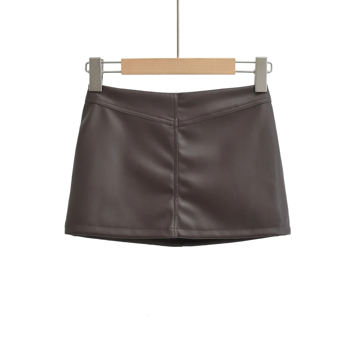 Summer Sexy Solid Leather Skirt with Pants Shorts Womens Slim Elastic Dropped Mini Bodycon Short Skirts Femme 250317