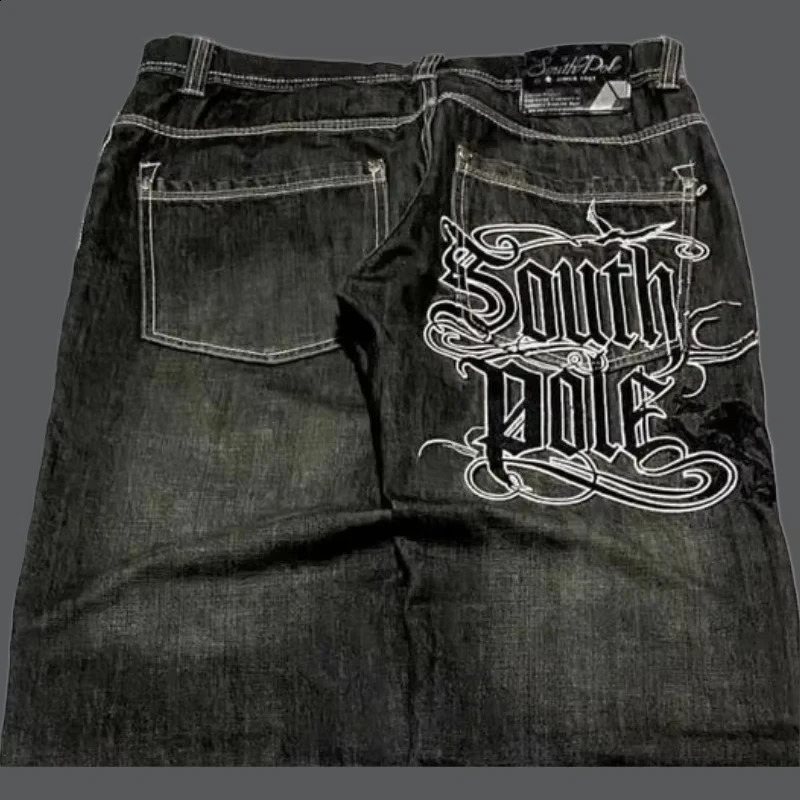 American Fashion Hip Hop Letter Embroidery Loose Jeans Women Street Y2K Casual Oversized Wide-leg Pants Unisex Mopping Jeans 250319