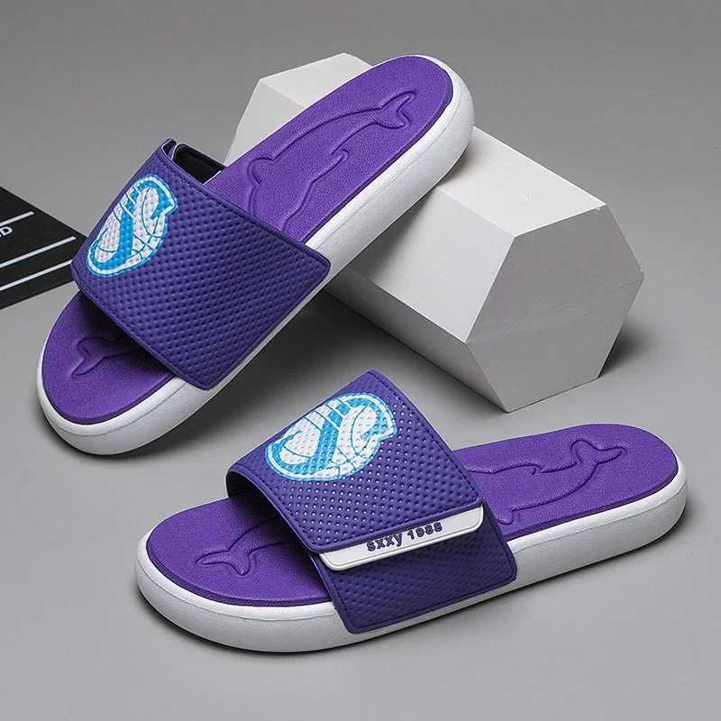 Stylish Brand Slippers for Men Purple Red M Outdoor Beach Water Sandals Cfortable Walking Slippers Boy Casual Slides Y250320