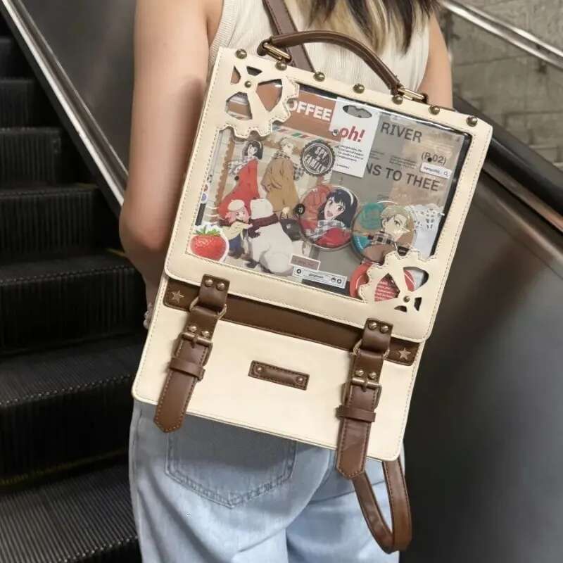 MBTI Punk Womens Backpack Y2k Gothic Fashion Vintage Designer Casual Backpacks College Style Haruku Transparent Bag