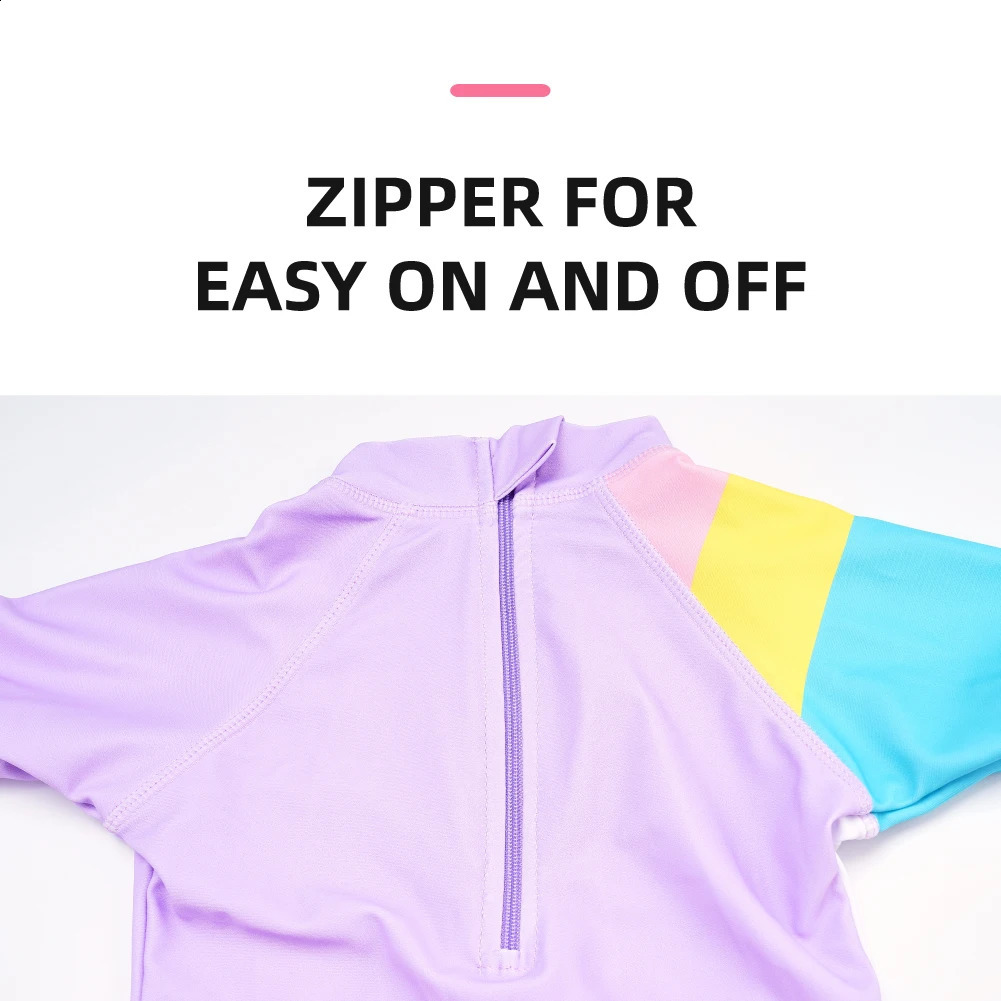 Happyflute 7-24kg Boy Girls Long Sleeve Swimsuit Cute Baby Princess Swim Cloth For Summer 250320