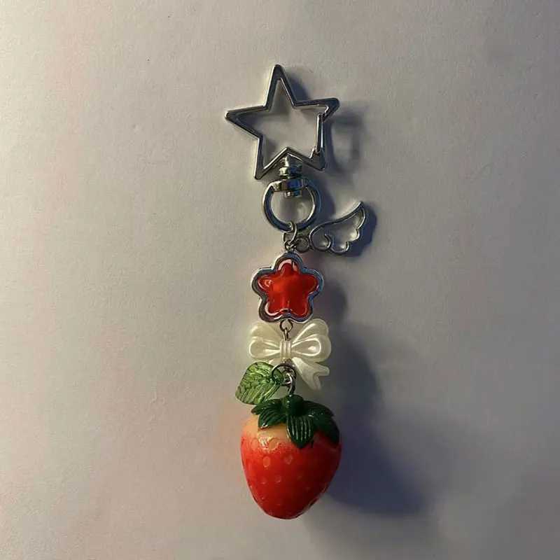 Handmade Strawberry Cake Mobile Charm Food KeychainXJ250319