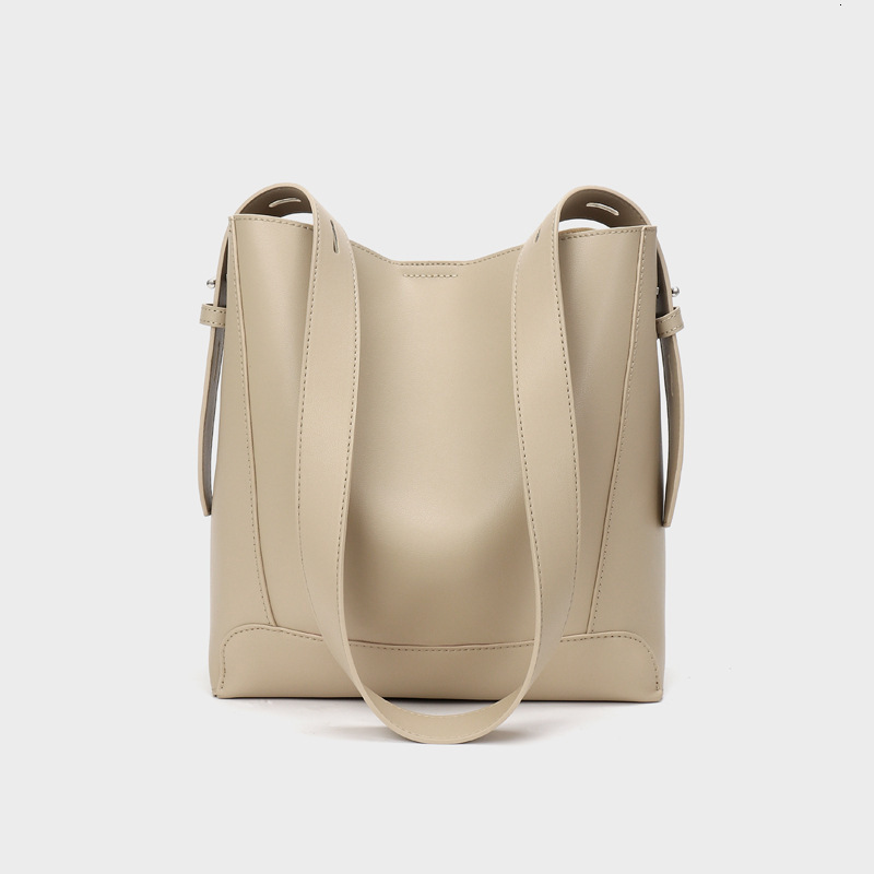 Women S Large Capacity Korean Lazy Style Diagonal Cross Versatile Women S New Leather Shoulder Commuting Bucket Bag Shoulder Bags