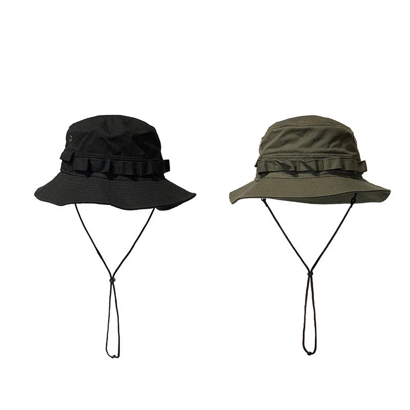 est Four Seasons Cotton Solid Bucket Hat with Small Pocket Fisherman Hat Outdoor Travel Sun Cap for Men and Women 250320