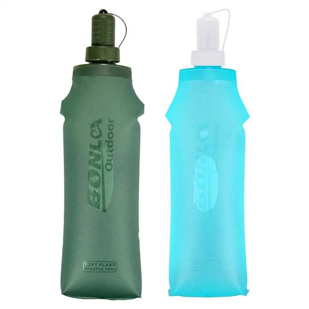 250/500ml ultra light folding water bag TPU outdoor sports equipment Hiking Running soft Flask water bottle Y250319