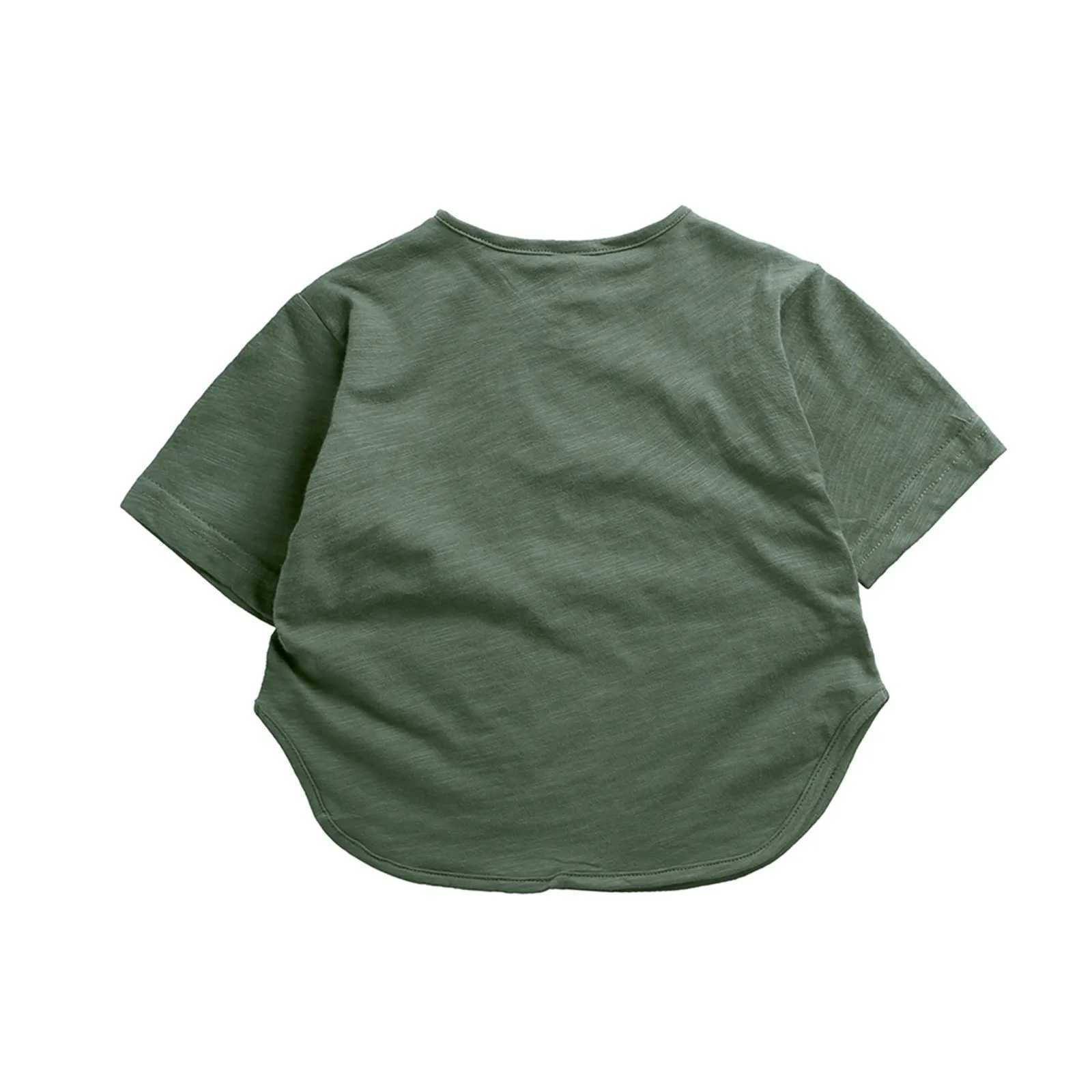 Preschool children girls boys short sleeved classic loose short sleeved solid color T-shirt teenagers childrens training tops 8 boysT250320