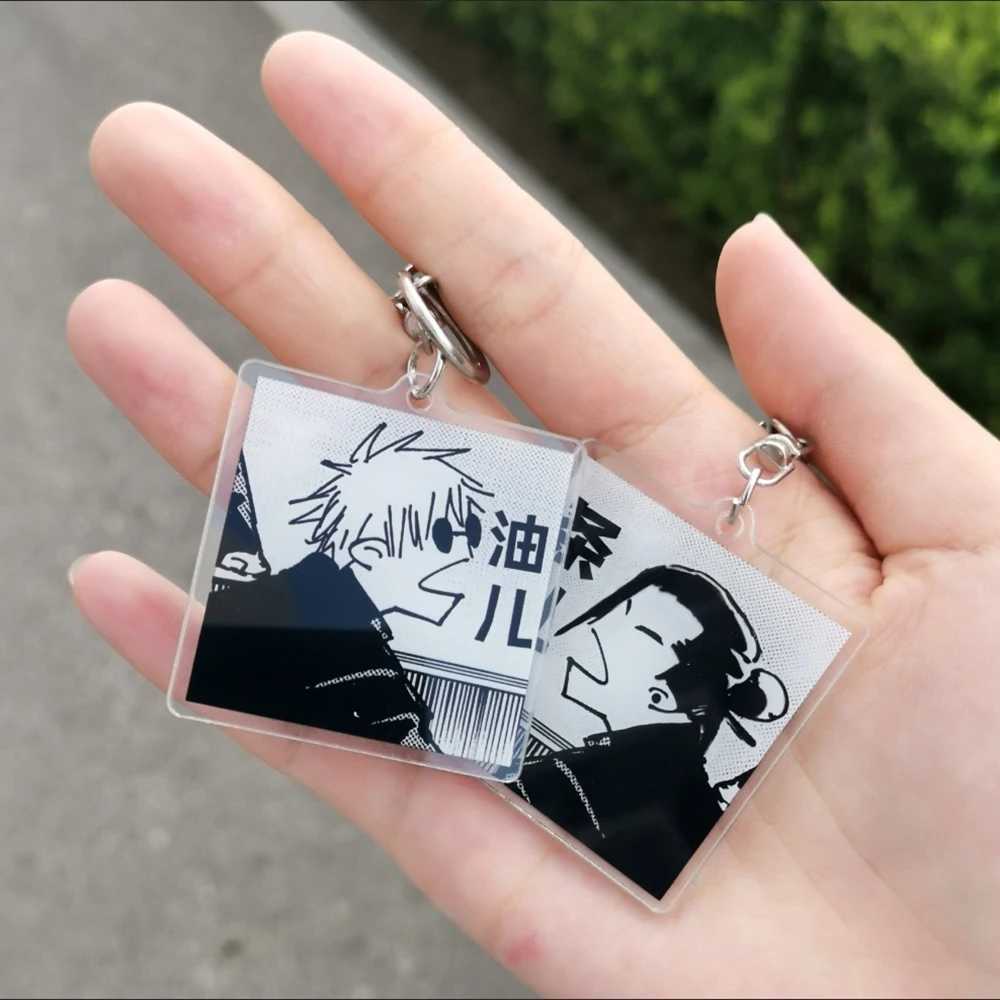 Anime Satoru Gojo Geto Suguru Keychain Cute Backpack Pendant Acrylic Couple Keychain AccessoriesXJ250319