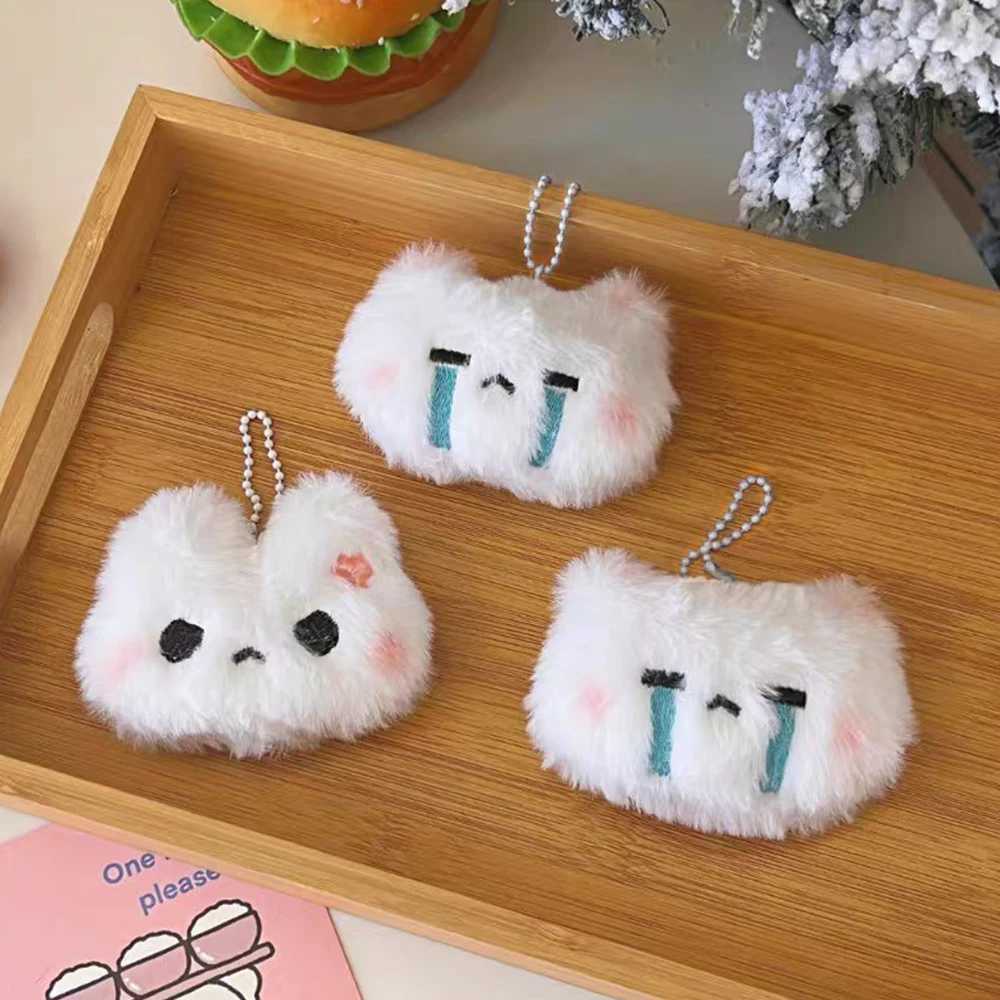 Cartoon Plush Rabbit Doll Keychain Sweet Cute Angry Crying Rabbit Doll Charm Keychain Animal Bag Pendant Decorative GiftXJ250319