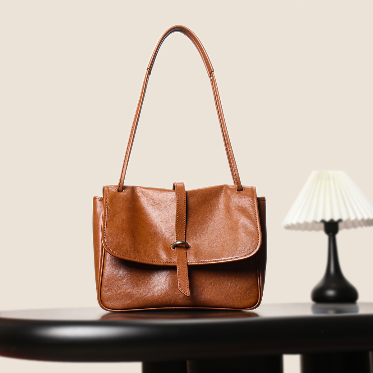 Genuine Leather Women S Handmade Vegetable Tanned Top Layer Cowhide Shoulder Crossbody Tote Bag And Miscellaneous Bag