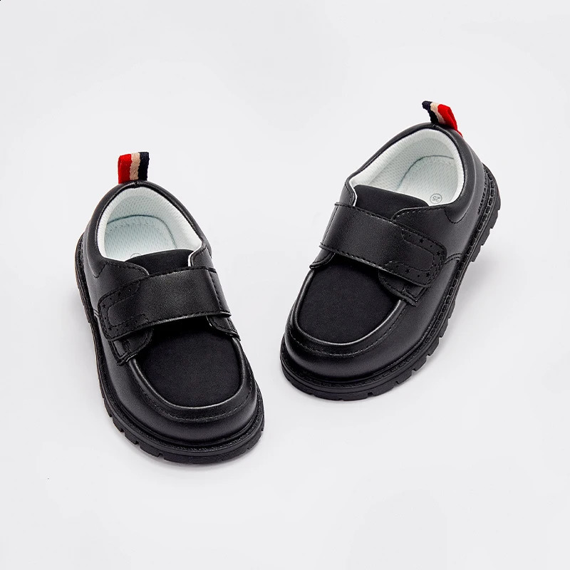 Dave Bella Kids Leather Shoes Girls Princess Shoes Boys Breathable Flats Black Beige Child Baby Toddlers Leather Shoes DB3241763 250319