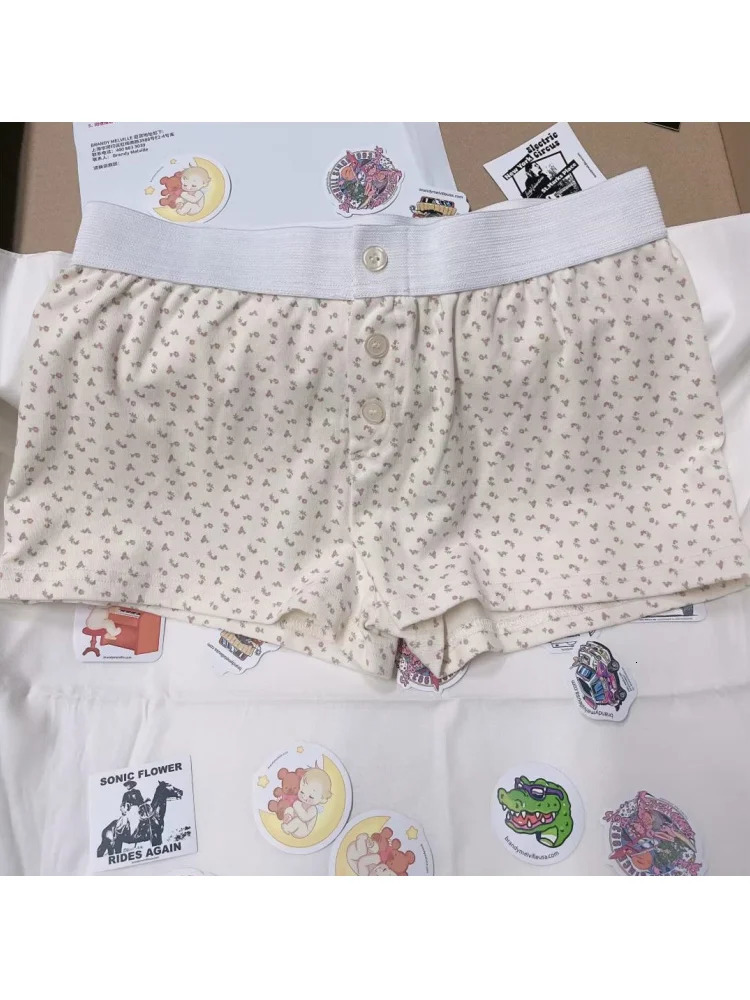 Casual Women Soft Cotton Front Buttons Shorts Summer Vintage Low Waist Female Chic Bottoms 250320