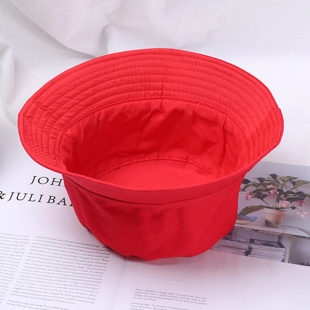 Cotton Summer Foldable Bucket Hat Unisex Women Outdoor Sunscreen Hat Pure Color Fishing Hunting Cap Men Basin Chapeau Beach Cap 250320
