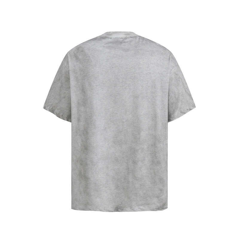 Hand drawn design, graffiti, letter printing, trendy brand short men's American style, vintage and dirty, loose hip-hop half sleeved