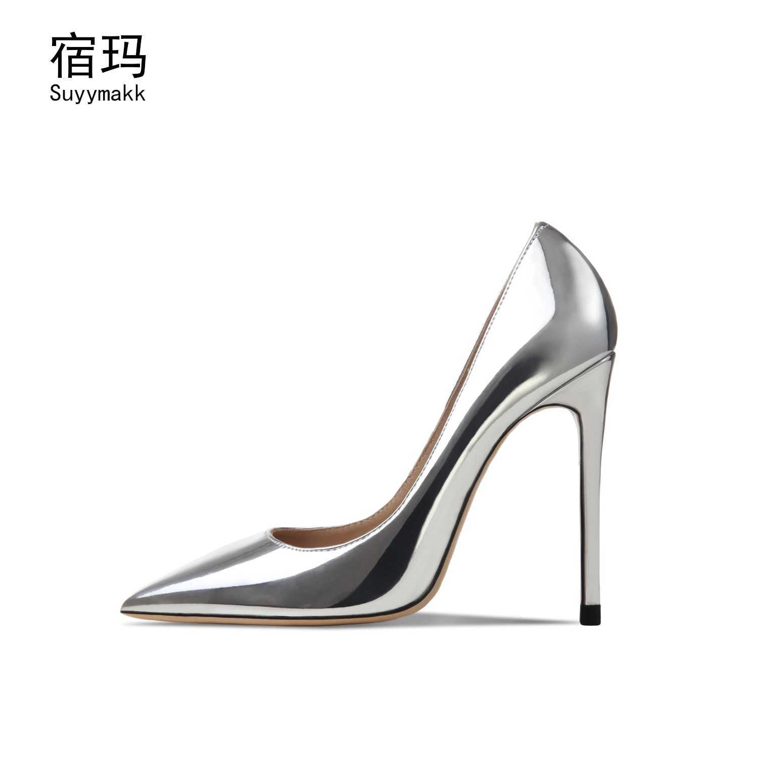 Autumn Real Leather ics Pumps 2022 For Womens High Heel Shoes Bottom Patent Leather 8cm 10cm Thin Heel Sexy Wedding ShoesC250319