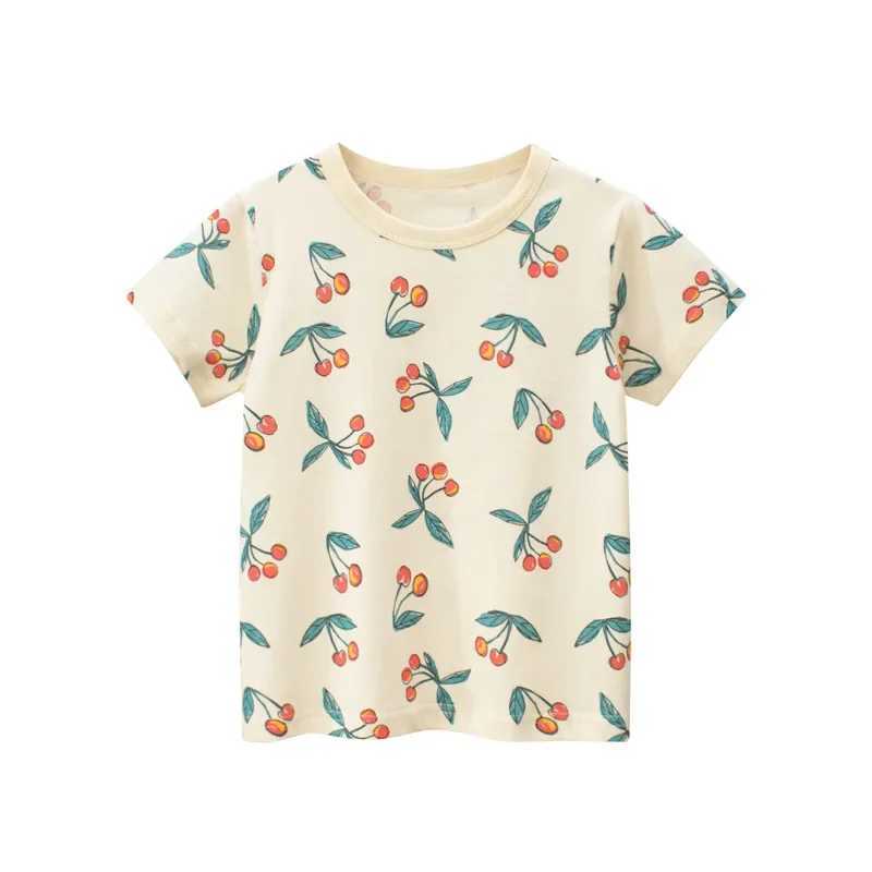 2-8T Flower Kid Girls T Shirt Toddler Summer Clothes Infant Short Sleeve Top Cute Sweet Cotton Tshirt Childrens Tee OutfitsT250320