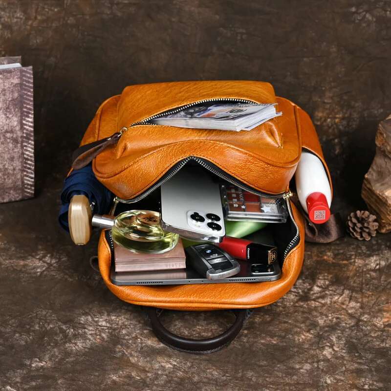 MOTAORA 2025 New Retro Backpacks For Women Bags Designer Hand-Painted Genuine Leather Girls School Backpack Woman Bagpack