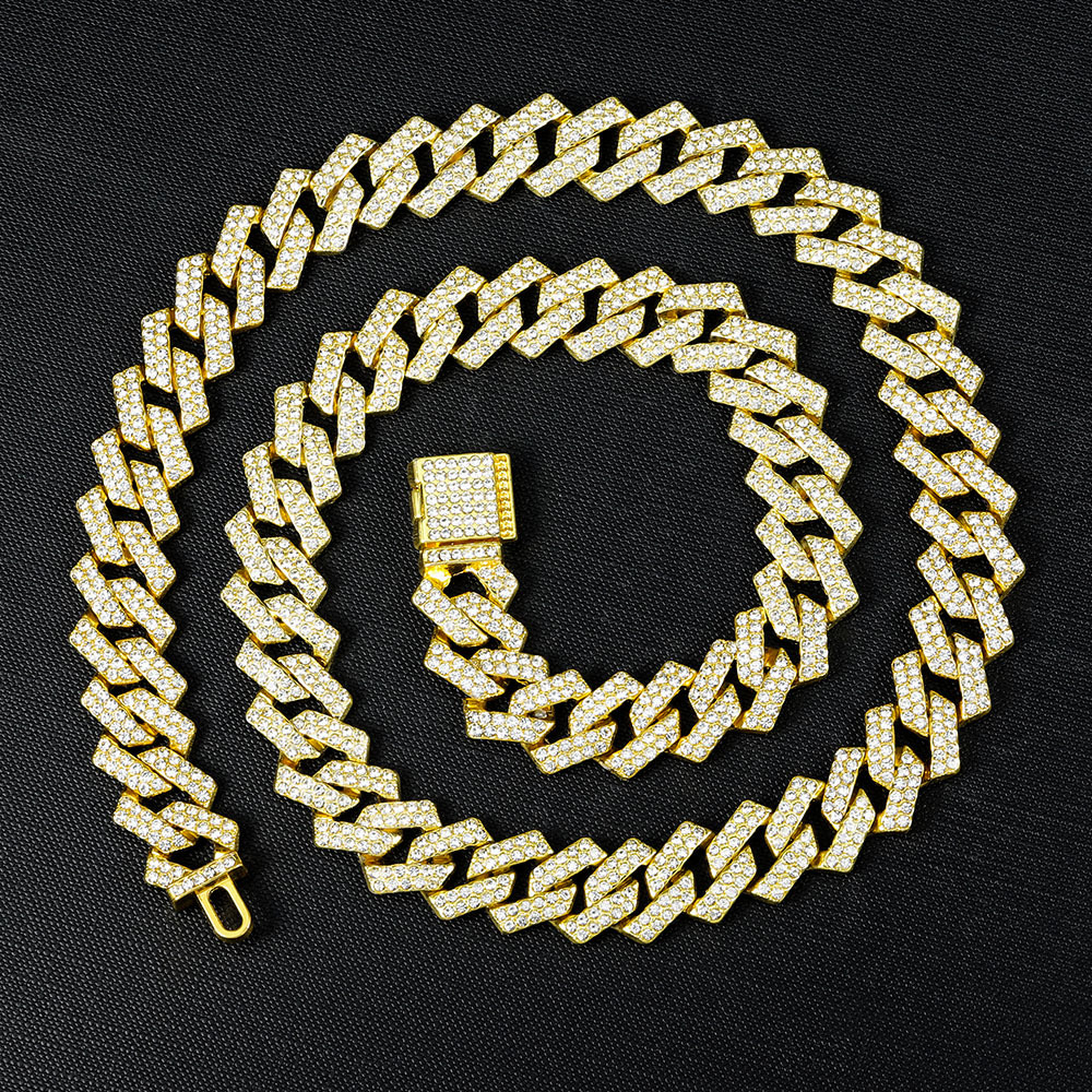 Full diamond Cuban Chain Luxury set Cuban Chain Necklace High order jewelry for formal occasions