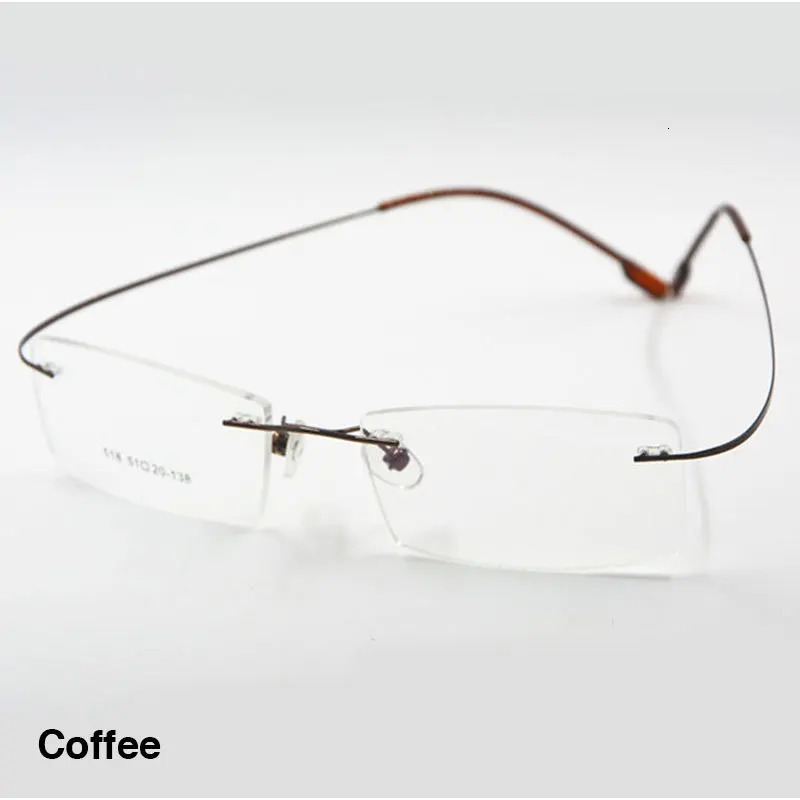 Reven Jate Flexible Alloy Rimless Eyeglasses Frame for Optical Prescription Glasses Eyewear for Women and Men 250228