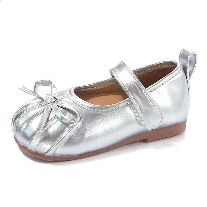 Fashion Bow Girl Princess Shoes Spring Baby Kids Walking Shoes Soft Sole Childrens Flat Leather Shoes 1-3 Year Old 250319