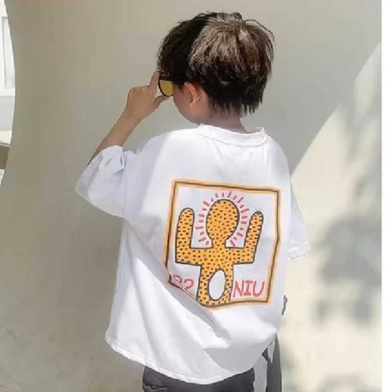 Trendy Childrens Summer Thin casual T-shirt Big Childrens Half sleeve Top New Boys T-shirt short sleevedT250320