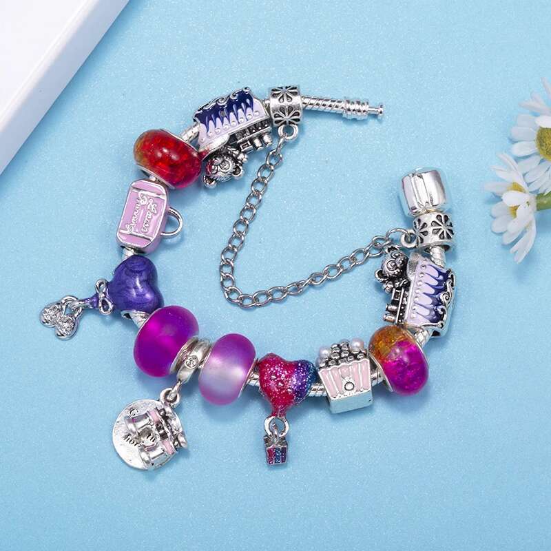 New Trendy Brand Charm Bracelets Fits Popcorn Telescope Beads Bracelets Bangles For Women Kids Bijoux Pulseras Jewelry Gift