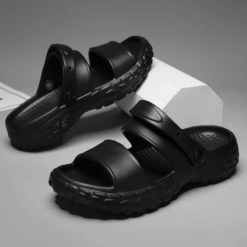 Summer mens slippers comfortable platform outdoor sandals 2024 beach flip slippers N-Slip soft slippers Y250320