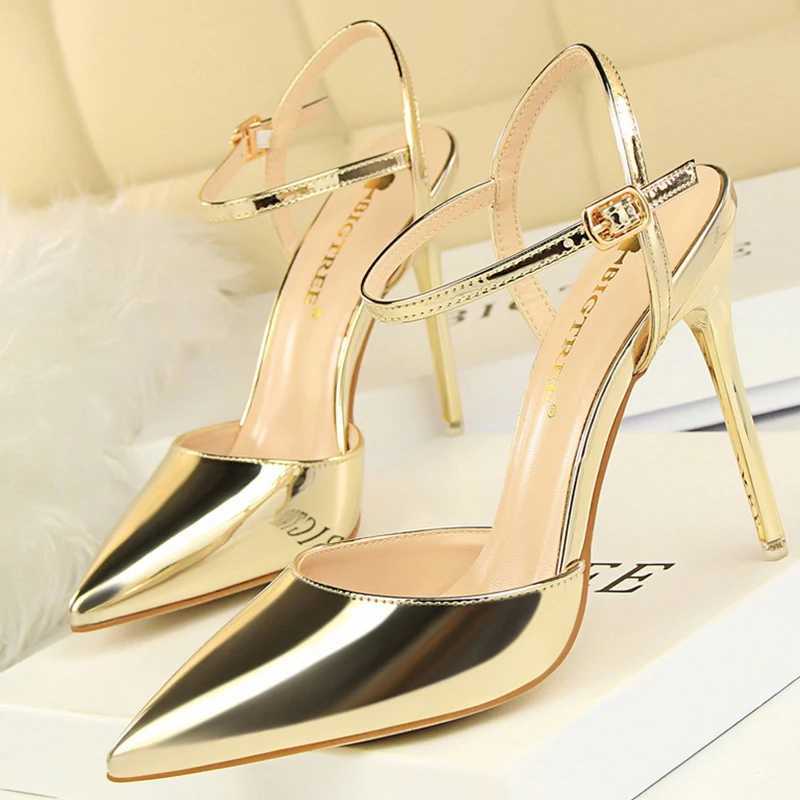 Bigtree shoes Fi sandals Wen 2025 patent leather High H Wen sandals summer high heels sandals Pointed Toe Wen pump Y250319