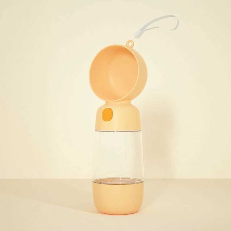 2 in 1 Portable Food Grade Material Dog Cat Travel Pet Water Cup Bottle with Food Dispenser Y250319