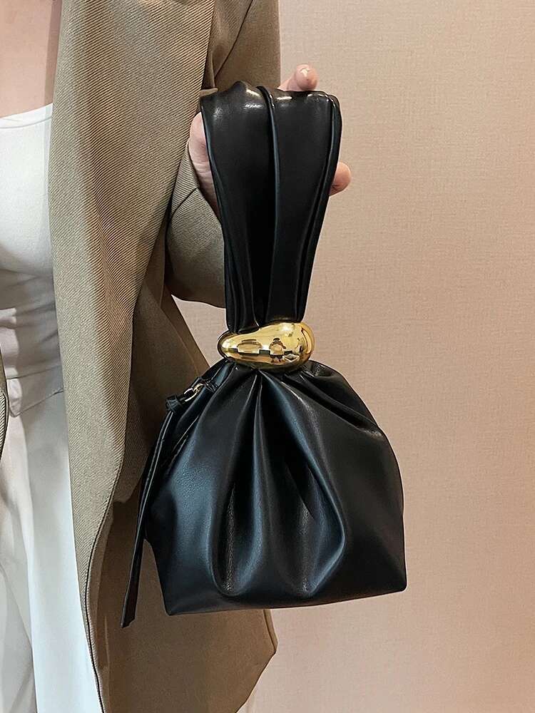 Niche Design Fashion Women Handbags 2024 High-End Textured PU Leather Day Clutches Female Top-Handle Bag