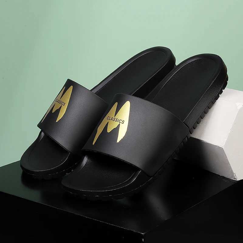 Mens slippers indoor and outdoor street beach style text couple style Plus size 46 47 48 49 N-Slip soft light summer Fi Y250320