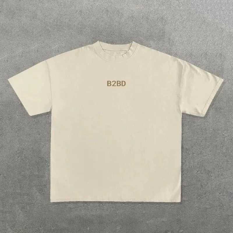 European and American Harajuku hip-hop retro letter printing oversized short sleeved top for mens Y2k summer streetwear for womenT250320