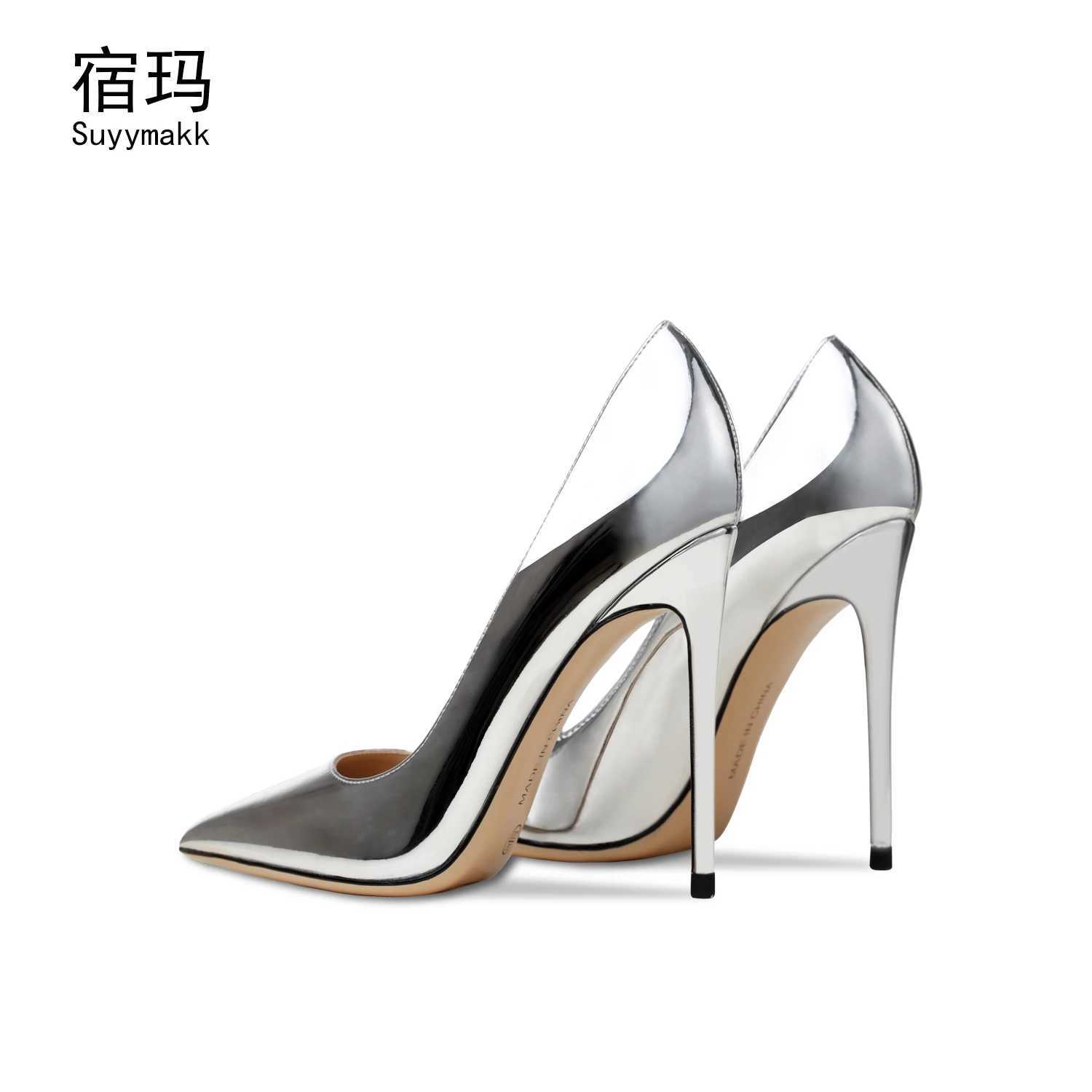 Autumn Real Leather ics Pumps 2022 For Womens High Heel Shoes Bottom Patent Leather 8cm 10cm Thin Heel Sexy Wedding ShoesC250319