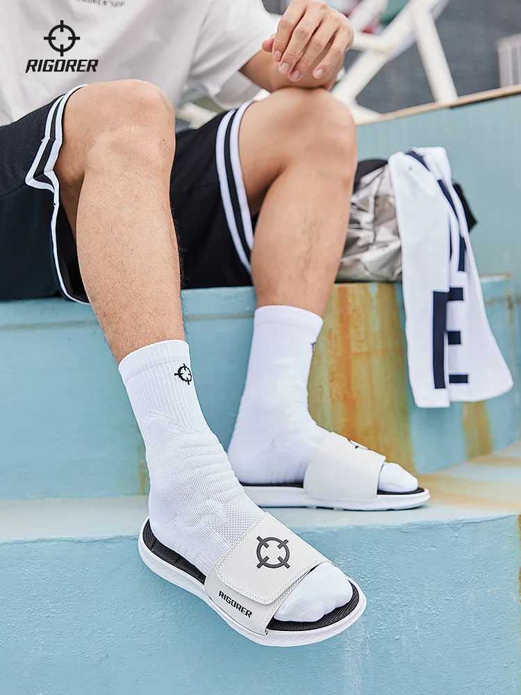 RIGORER Sports Slippers Mens Lifestyle Sandals Basketball Outerwear Beach Sandals Waterproof Swimming Couple Shoes Y250320
