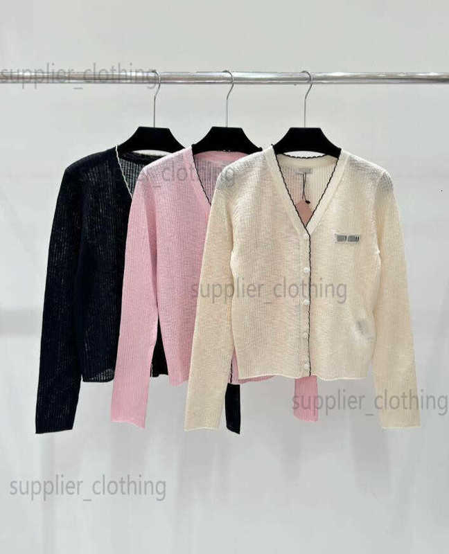 Women's Sweaters designer 24 women's jackets, thin color contrasting edges, V-neck micro label knitted cardigan, versatile dresses and vests, all available 622 4R52