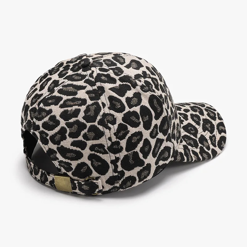 leopard print fashion womens baseball cap spring outdoor tourism travel curved brim men peaked cap large adult visors 250320