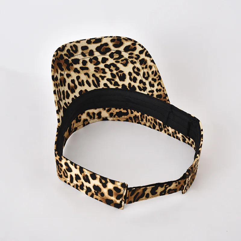 Sun Visor Men Women Mesh Adjustable Baseball Cap Sports Tennis Golf Running Leopard Print Hat 250320