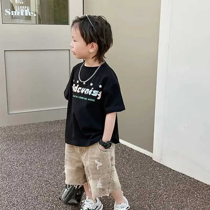 Boys Summer Short sleeved T-shirt New Big Boys Summer Half sleeved Thin Childrens Fashion Brand TT250320