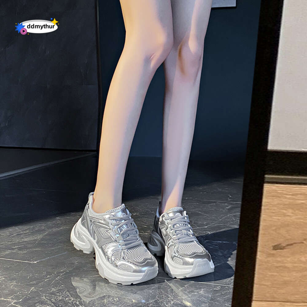 CRLAYDK Fashion Women's Chunky Wedge Sneakers Mesh Breathable Casual Platform Dad Shoes Height Increase Lace Up Walking Tennis ddmythur