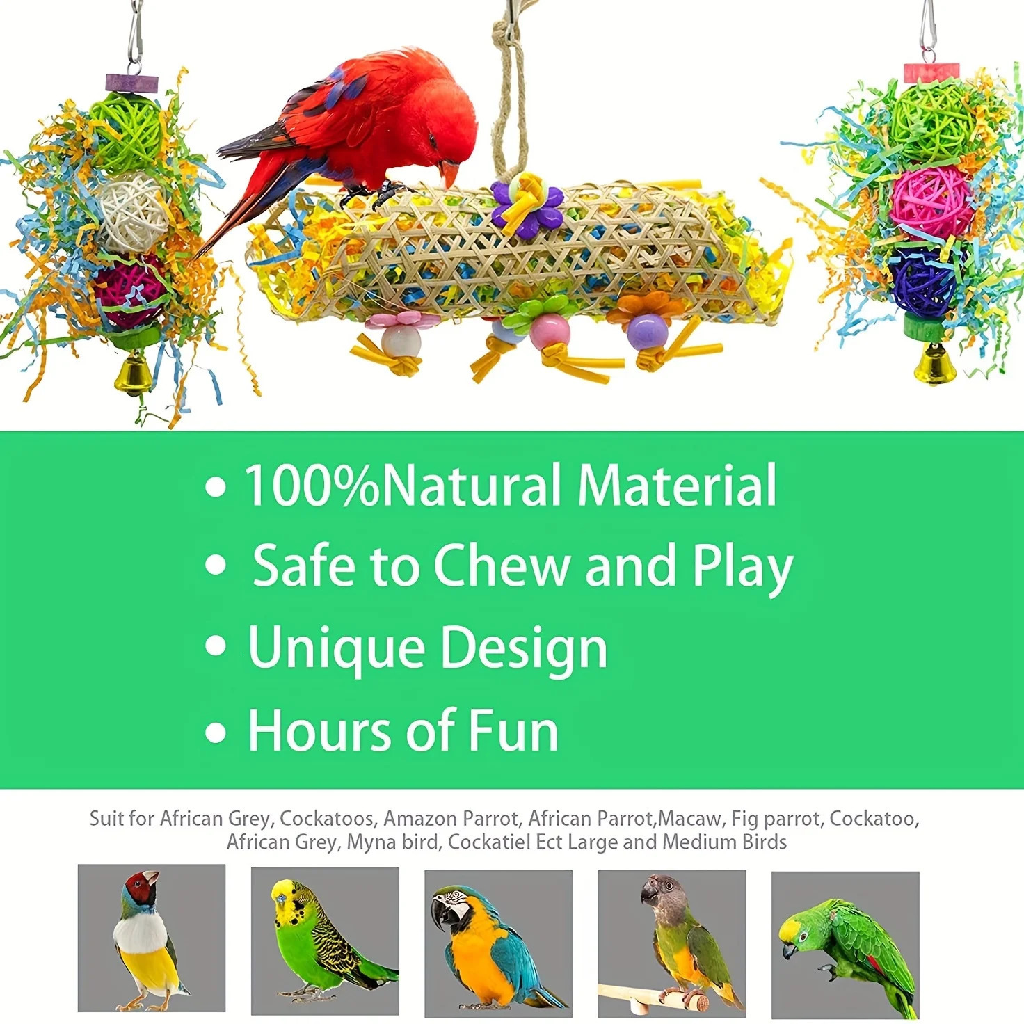 3 Parrot Foraging Toy Pack Participate in Interactive Game Experience Challenge Natural Behavior Bird Toys 250320
