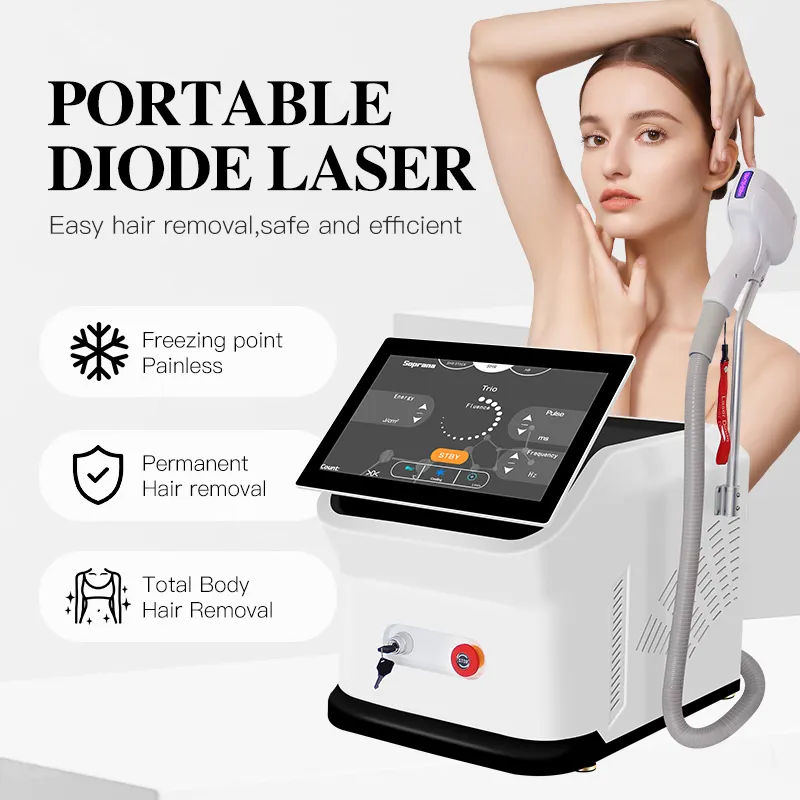 2025 New Model 808nm Diode Laser Hair Removal Ice Platinum Cooling System Painless Permanent Hair Removal Beauty Device Skin Rejuvenation Machine