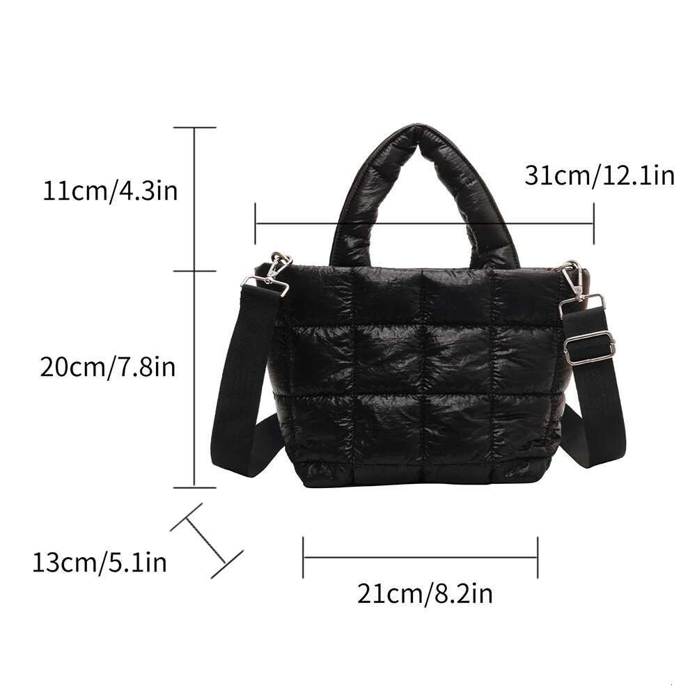 Quilted Padded Tote Nylon Solid Satchel Quality Puffer Crossbody Bag Women Small Shoulder Bags Ladies Large Capacity Handbag