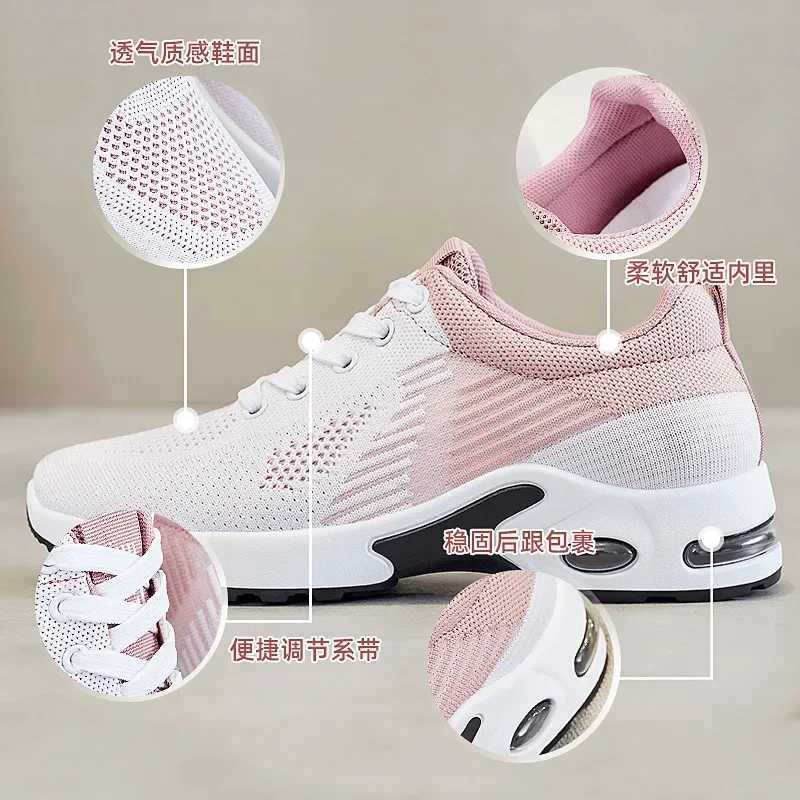 Breathable lace womens running shoes air cushioned sports shoes with lightweight mesh outdoor sports training shoesW250320