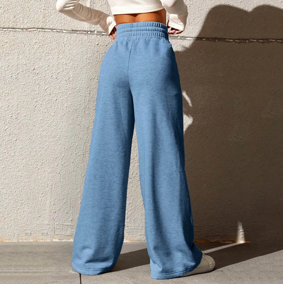 autumn womens sports pants straight and loose fit suitable for sanitary pants wide leg pants outdoor dance casual pants 250314