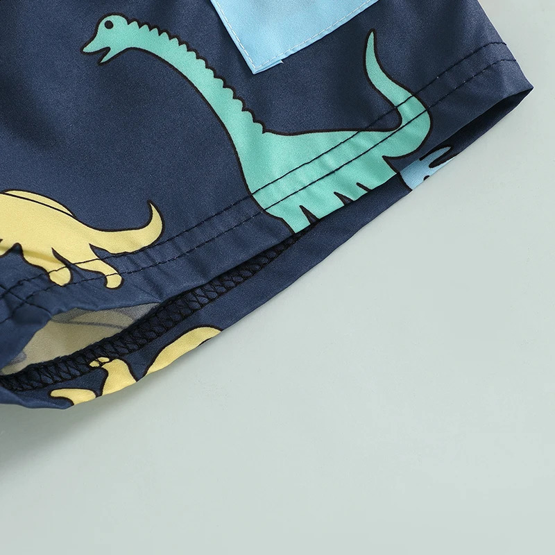 Childrens beach swimming trunks cute animal print shorts quick drying board with mesh lining and drawstring waistband 250312