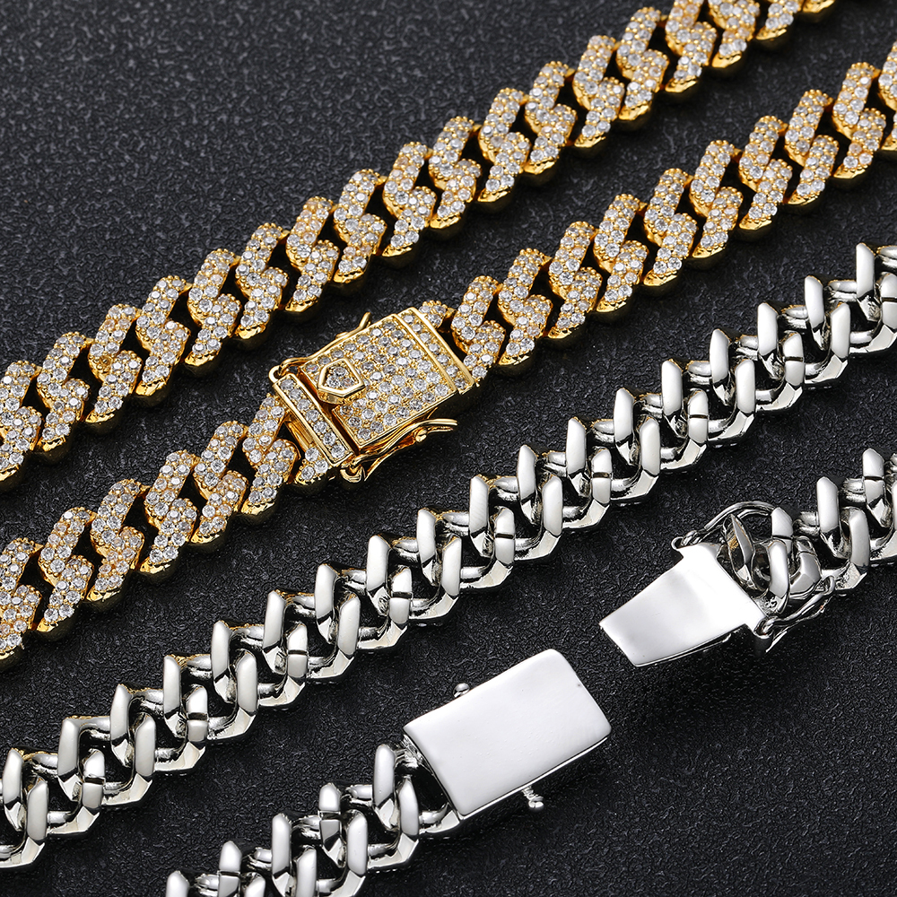 Fashion Hip Hop Jewelry 12mm 2 Row 3A CZ Cubic Zirconia Women Men Bling Iced Out Miami Cuban Link Bracelet Drop Shipping