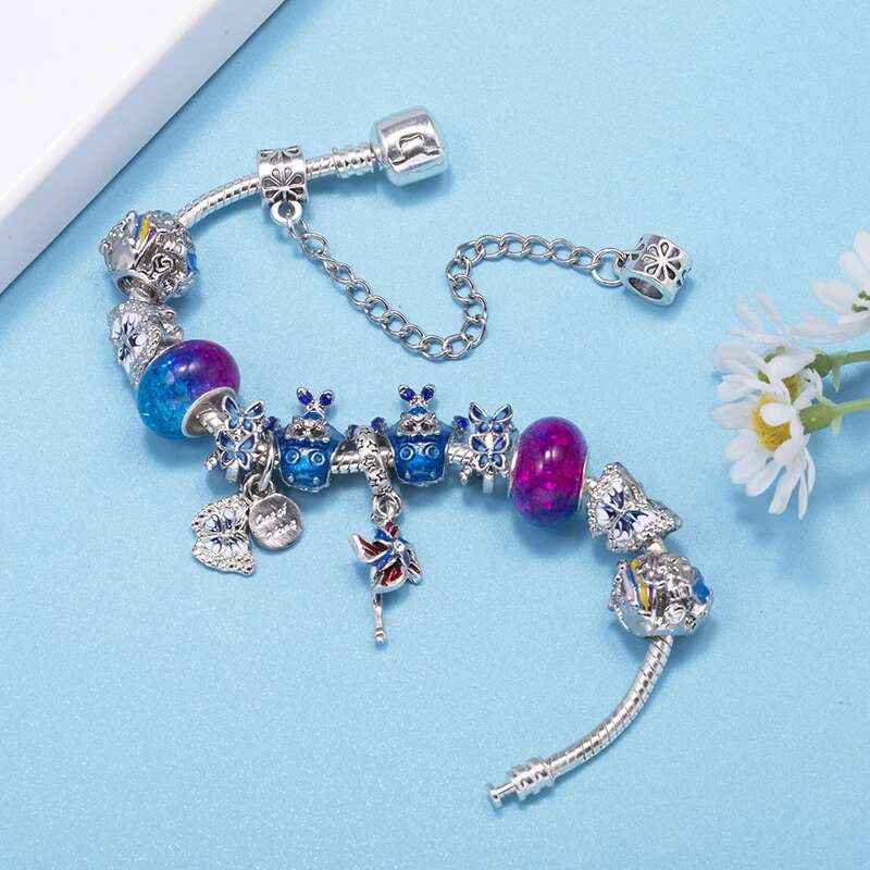 Dolphin Windmill Pendant Charm Bracelets Fits DIY Brand Bracelet Bangles For Women Men Kids Bijoux Pulseras Jewelry Gift