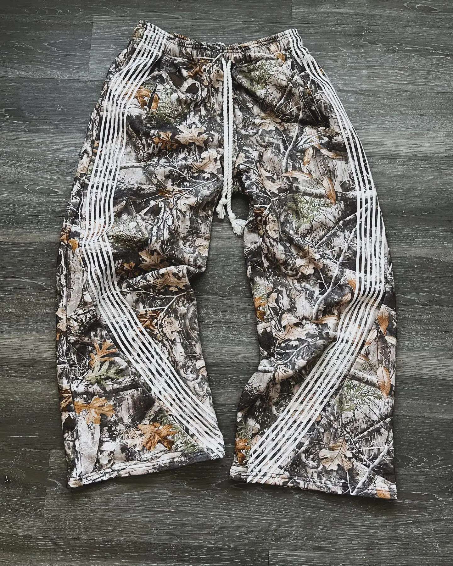 Striped Y2k Pants Men Women Hip Hop Tactical Camo Letters Embroidered Retro Baggy Sweatpants Drawstring Trouser