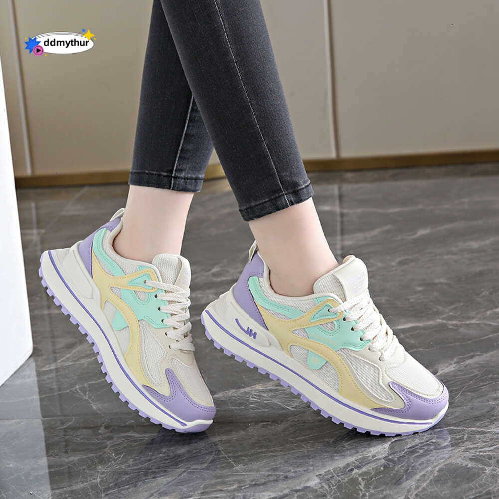 CRLAYDK Platform Sneakers for Women Mesh Patchwork Casual Walking Shoes Running Fashion Work Sports Lace Up Tennis ddmythur